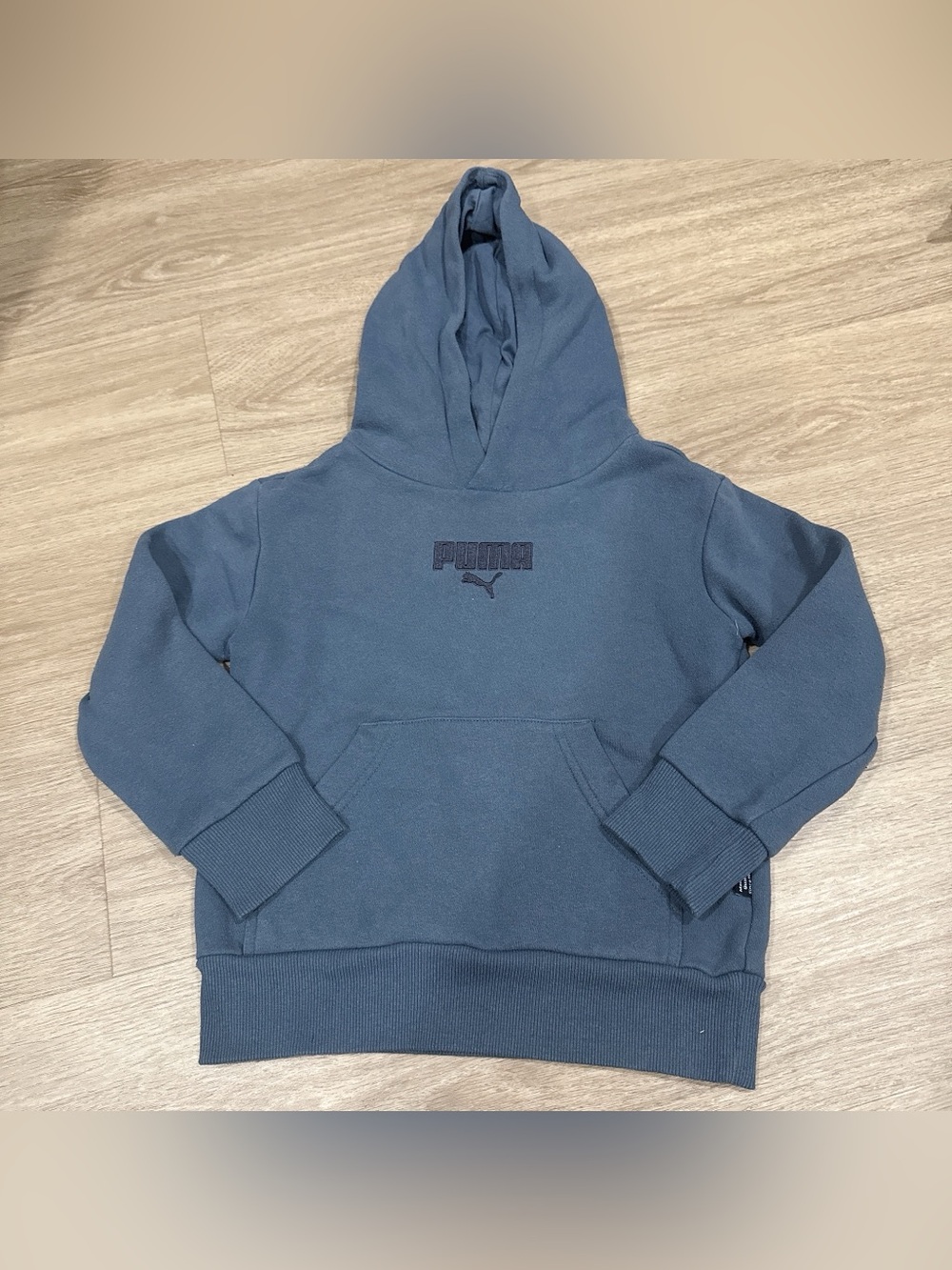 Puma Hoodie in Slate Gray with Embroidered Logo 5/6